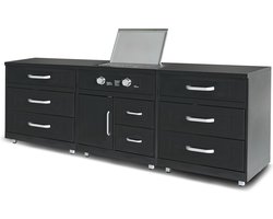 Oviala - 3-delige buitenkeuken met zwarte gaskookplaat - Memphis