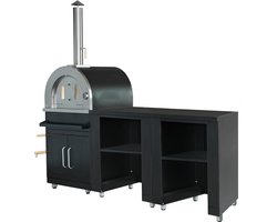 Oviala - 3-delige buitenkeuken met zwarte pizzaoven - Memphis
