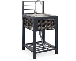 Oviala - en gevlochten kunsthars buitenkeuken gootsteenkast - Clari