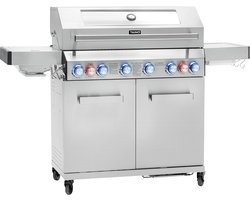 TAINO PLATINUM YAMARA 6+2 Gasgrill - Roestvrij staal 6 branders Sear-brander Achterbrander