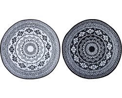 Tuintapijt - Rond - Zwart/Grijs - 180 x 180 cm