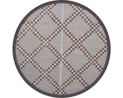 vidaXL - Buitenkleed - ARAKIL - Ø - 120 - cm - polypropeen - bruin