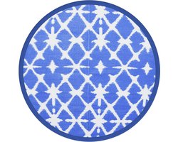 vidaXL - Buitenkleed - ARAKIL - Ø160 - cm - polypropeen - blauw - en - wit