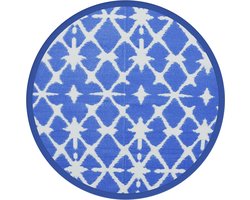 vidaXL - Buitenkleed - ARAKIL - Ø200 - cm - polypropeen - blauw - en - wit