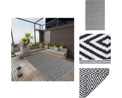 vidaXL Buitenkleed - Buitenkleden - Kleed - Tapijt - Buitenkleed ARAKIL 140x200 cm polypropeen zwart