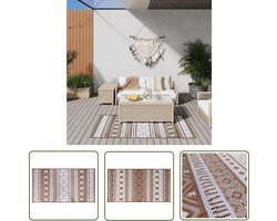 vidaXL Terrasdecoratie - Buitenkleed - Buitenkleed omkeerbaar 80x150 cm bruin en wit - Balkonkleed - Tuinaccessoire - Polypropyleenkleden