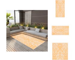 vidaXL Tuinkleed - Tuinkleden - Terraskleed - Terraskleden - Buitenkleed ARAKIL 160x230 cm PP oranje en wit