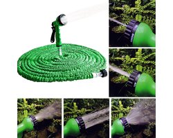 10-30m telescopische pijp uitbreidbare Magic flexibele tuinslang met spuitpistoolset (groen)