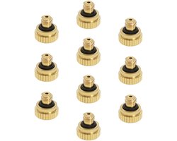 10 stuks messing nevelsproeier 0,2 mm lage druk vernevelingssproeier 0,2 mm messing sproeier voor kaslandschap bevochtiging stofbeheersing