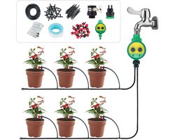 25m DIY Micro Drip Tuin Irrigatiesysteem met Timer en Verstelbare Nozzle