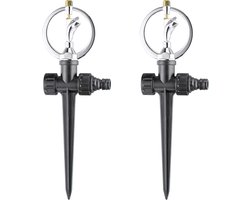 360 Graden Impulssproeier voor Tuinen - Kunststof en Roestvrij Staal, 10 Meter Bereik, Geschikt voor 3/4 Inch Slangkoppelingen, Set van 2