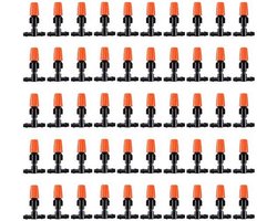 50 stuks - sproeier - druppelirrigatiesproeier - druppelaar met instelbare stroom - tuinsproeier met instelbare stroom - microsproeier