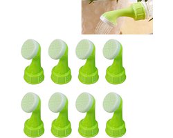 8 stuks groene mini-sproeierset - Draagbaar ontwerp met sproeikop in de vorm van een flesdop - Creatieve sproeier voor potplanten - Bonsai-watergeefset - 11 cm × 11,5 cm × 2,5 cm - Voor het bewateren en onderhouden van tuinplanten - Groen