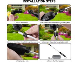 Accudrukspuit - Elektrische tuinsproeier - Zwarte handgreep - IP65 waterdicht - 5 meter slang - Irrigatie - Tuinsproeier - Geschikt voor tuin - Zwart model - Allecto