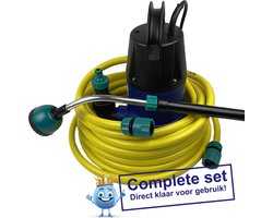 Aquaking Basic Grote Tuinsproeier Set Incl. 12,5 Meter Flexibele Tuinslang, Dompelpomp, Snelkoppelingen & Broeskop - Tuinslang - Tuin - Planten - Plantenspuit - Tuinslang Flexibel