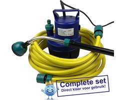 Aquaking Basic Kleine Tuinsproeier Set Incl. 7 Meter Flexibele Tuinslang, Dompelpomp, Snelkoppelingen & Broeskop - Tuinslang - Tuin - Planten - Plantenspuit - Tuinslang Flexibel