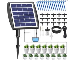 Automatische Irrigatie Set op Zonne-energie voor Tuin en Balkon – 15m Slang voor Potplanten en Groenten