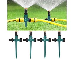 Draaibare Tuinsproeiers, Automatisch Cirkelbewateringssysteem, 4 Stuks, Verstelbaar voor Tuin en Gazon