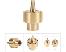 Fountain Nozzle 1/4"/1/2"/3/4" Brass Garden Water Pond Spray Three Layers Outward Radiation Spray Nozzle Gold for Home Courtyard Garden Hotel(3/4")