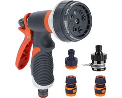 Garden Hand Shower, 8 Functions Nozzle Garden Hose Attachment, Watering Shower, Adjustable High Pressure Hand Sprayer for Watering Lawn, Car Washing, Pet Bathing, Sidewalk Cleaning