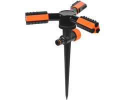 Gazon Sproeier voor Grote Oppervlakken, Verstelbare 360° Draaiende Tuinsproeier met Meerdere Sproeistanden voor Gras en Planten, Zwart