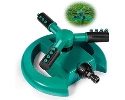 Gazonsproeier - 360 graden cirkelsproeier - Tuinsproeier - Roterende sproeier - Groot oppervlak - geschikt voor gazons en tuinen - Groen