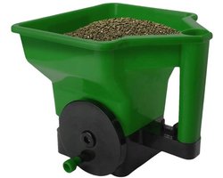 handmatige strooiwagen - gazonstrooier - tuinstrooier - voor gelijkmatige verdeling - anti-verstoppingstechnologie - 22,5 x 21 x 24 cm - zwart