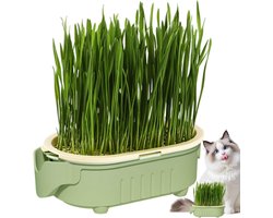 Hydroponische kattengraspot - Hydroponische plantenpot voor binnenkattengras - Beginnersvriendelijke, nieuwe snack voor huisdieren, oplossing voor water geven zonder aarde voor tuin en balkon