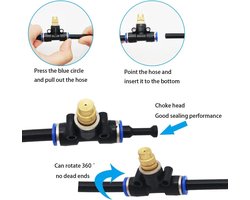 Inovra - Verstelbare Atomizing Nozzle Dujelixa 6Pcs Misting Nozzle +3 stuks blokkerende kop - voor groentevelden, hekwerk, spuiten, stofverwijdering, industriële koeling . - Tuinsproeier
