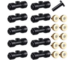 Irrigatiesysteem voor buiten, sproeisysteem, sproeikop van messing, voor tuin, verstuiver, mondstuk, met 10 sproeiers voor tuin, terras, terras, knutselen