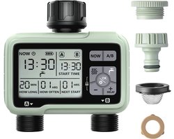 Irrigatietimer voor de tuin - Programmeerbare watertimer met Regenbui en Handmatige Modi