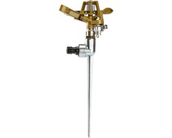 KADAX Impuls-sproeier van ABS-kunststof ABS, irrigatie, sproeier, impulssproeier met 360 graden regeling, sproeier voor tuin, gazonsproeier, goud