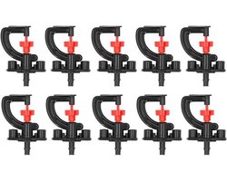 KARZO - Set van 10 draaibare 360 graden verstuivers met G-type sproeikop voor tuinbewatering en irrigatie, ideaal voor verneveling in kassen en tuinplanten