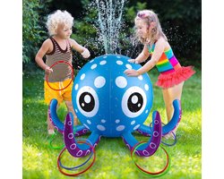 Opblaasbare Tuinsproeier Octopus 55 x 60 cm – 6 Werpringen – 360° Watersproeier – PVC – Tuinslangaansluiting – Zomerspeelgoed 3-7 Jaar