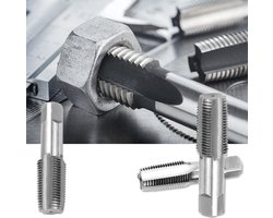 Pijpschroefdraadboorset - draadsnijder van koolstofstaal - 1/2 inch binnendraad - 3/4 inch binnendraad - buisschroefdraadboor voor mechanische en automobielreparatie - waterbuisverbindingen - professionele gereedschappen