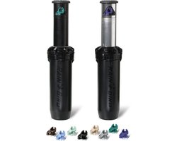 RainBird - type  Falcon 6504 PC SS Rotor - pop-up - sector sproeier - uitschuifhoogte 10 -2 cm - RVS riser - 1" bi.dr. - volledige cirkel - sproeibereik 11 -9 - 19 -8 meter - incl. 12 nozzles - met terugslagklep  - lage druk leegloop