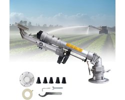 Roterende sproeier - Regen gun - Gazon bewateren - 360 graden verstelbaar - 57 meter bereik - Zilverkleurig