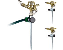 sectorsproeier set van 3 - bereik van 15 meter - 20°-360° - met grondpen - roterend