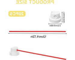 Set van 20 Vervangende Spraymondstukken voor Spuitbussen, PVC Accessoires en Verlengbuizen voor Huishouden en Tuingebruik