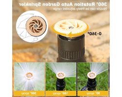 Set van 3 Tuinsproeiers, 360° Automatische Bewatering, Verstelbare Water Sprinkler voor Tuin, Gras en Planten, Geschikt voor 1/2 en 1/4 Irrigatieslangen
