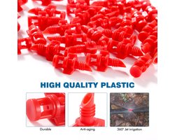 SnelShoppen - 100 Pcs Mini Sprayers Micro Sprinklers 360 Graden Tuin Irrigatie systeem - Hoge Kwaliteit Plastic Spuitmondjes voor Hydroponics en Tuini