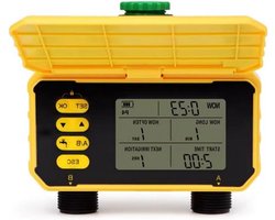 Solar Irrigatie Timer - Automatische Tuinsproeier - Tuin Bewateren - Regensensor - 2 Uitgangen - Geel