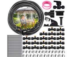 Spuitnevelkoeling Irrigatiesysteem 18M - 103 Stuks Voor Buiten | Effectieve Mistkoeling en Bewatering voor Tuin en Terras