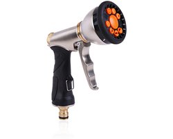 TOVBMUP Metalen handdouche voor in de tuin - Multifunctioneel irrigatiepistool - Hoge kwaliteit, stevig en duurzaam - Tuinspuitpistool met 9 functies - Geschikt voor tuin, autowasstraat en thuis