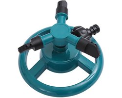 Tuin Sprinkler Systeem - Automatisch 360 Graden Roterende Water Sprinkler met 3 Nozzles en Extra Opzetstuk - Ideaal voor Gazons, Planten en Kinderen - Blauw
