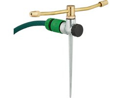 tuinsproeier met grondpen - roterend - 12 m bereik - cirkelsproeier - 2 armen