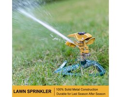 Unyqoos® Metalen gazonsproeier met instelbare straal voor grote tuinen en gazons