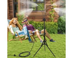 Verstelbare Vernevelaar - Buitenkoeler Mist - Terras Verkoelen - 360 Flexibele Buis - 160 cm - Zilver