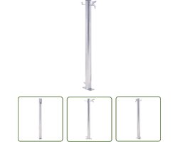 vidaXL Tuinwaterzuil - Waterzuil - Waterzuil rond 40 cm roestvrij staal - Roestvaststaal - Kraan - Irrigatielucht