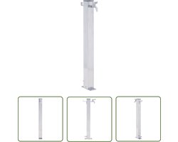 vidaXL Tuinwaterzuil - Waterzuil - Waterzuil vierkant 60 cm roestvrij staal - Roestvaststaal - Waterkraan - Irrigatiedop